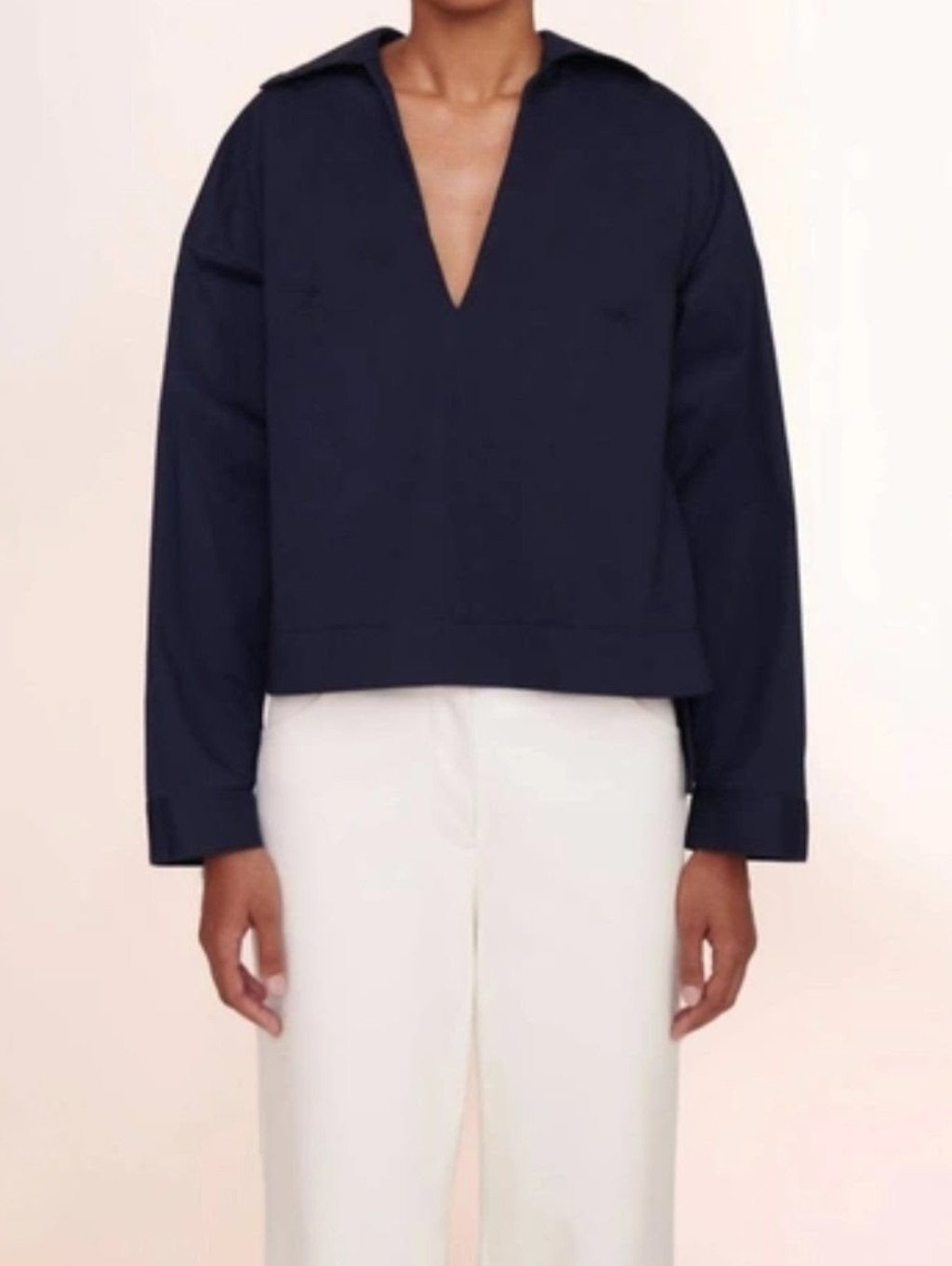 Staud Marlene Top In Navy Blue - Size Xs